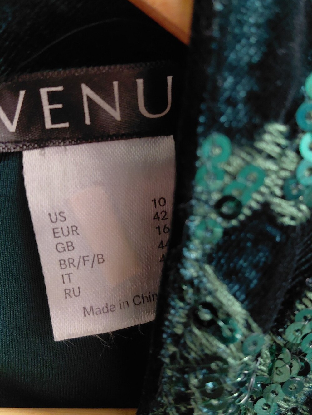 VENUS Emerald Green Velvet Floral Sequin Long Sleeve Mini Dress - Picture 7 of 11